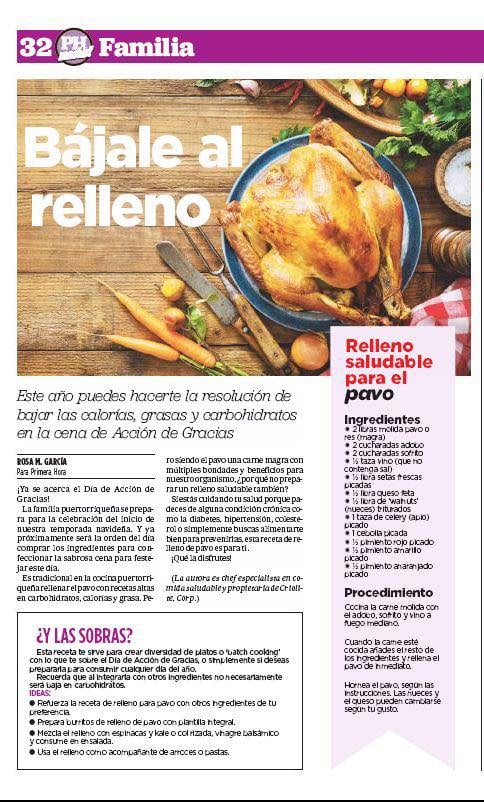 receta del pavo